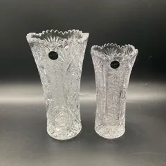 切子　花瓶　アンティーク 創作切子 ハニカム模様 花瓶新品