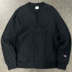 青単タグ Champion Reverse Weave SNAP SWEAT SHIRT チャンピオン リバースウィーブ スウェット カーディガン フルスナップ ロゴ刺繍 ブラック 黒 メンズ C3-J003