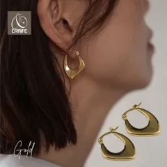 ピアス 大ぶり フープピアス サージカルステンレス 金属アレルギー対応 18Kコーティング レディース 大人 モダン シンプル かわいい エレガントジュエリー ゴールド 送料無料 プチプライス高見え CRAIFE