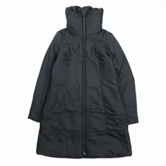 エムプルミエ M-PREMIER ボリューム スタンドカラー 中綿入り コート ジャケット ロング丈 サイズ36 S ブラック レディース 【中古】