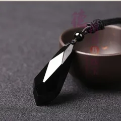 【SHOPS】黒曜石 オブシディアン ネックレス 首飾り 黒 バランス G066 健康 金運 癒し 浄化 エネルギー 幸運 開運 恋愛運 結婚運 人間関係 対人運 仕事運 事業運 金運 魔除 ご利益 天然石 ペンダント パワーストーン 置物