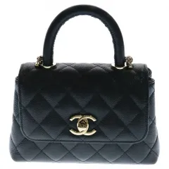 CHANEL (シャネル) ココハンドル エクストラ ミニ チェーンショルダーバッグ ブラック キャビアスキン ゴールド金具 AP4244