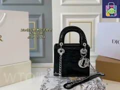 【今日特価】DIOR Lady Dior 満ストーンボタンとアリゲーター柄のハンドバッグ！送料無料で今の在庫はお得な価格です！WT1輸入