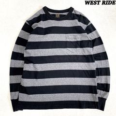 WEST RIDE BORDER L/S TEE ロングスリーブTシャツ 長袖カットソー ロンT ボーダー Sサイズ ブラック × グレー 黒 灰 ウエストライド