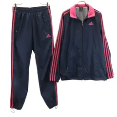 adidas アディダス ウインドブレーカー 上下 セットアップ M ネイビー 裏メッシュ メンズ 古着