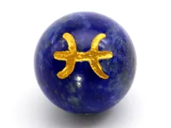 (横穴) 1粒売り 魚座 星座彫刻 金 ラピスラズリ 10mm パワーストーン バラ売り 天然石 パワーストーン ばら売り ビーズ