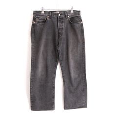 【中古A】Ron Herman ロンハーマン 33 L メンズ デニムパンツ ワイドフィット ブラックデニム ストレート 3220600377 黒 中古A 古着