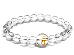 バン(未・申（ひつじ・さる）) 梵字 水晶 メンズ ブレスレット 干支 お守り 男性用 数珠(17cm)