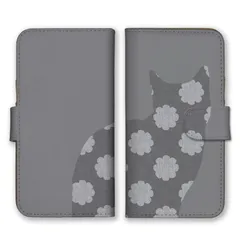 iPhone14 ケース 手帳型 アイフォン14 スマホケース 携帯ケース 猫 ねこ ネコ シルエット 花柄 お花 フラワー くすみカラー かわいい 大人可愛い 大人女子 カラー08