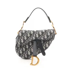 ディオール Dior ハンドバッグ SADDLE サドル オブリーク ネイビー キャンバス レザー オブリーク サドルバック ミニ レディース Used Aのサムネイル