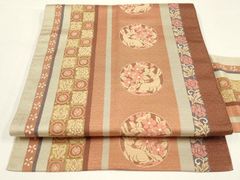 平和屋着物○摺型友禅 訪問着 更紗花鳥文 金彩 正絹 逸品 未