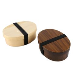 【新品】 曲げわっぱ弁当２個セット　白木地・茶木地　 木製 天然木 天然素材 ナチュラル 茶色 軽量 軽い シンプル