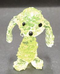 ウランガラス　フィギュア　プードル　byチェコボヘミアガラス