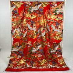 色打掛 赤地 鶴 御所車 牡丹 豪華絢爛 - メルカリ