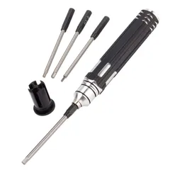 【特価セール】4個入れ 1.5-3.0mm ブラック アルミ合金+鋼 Mxfans スクリュードライバー RC 飛行機/車/船用 耐久性