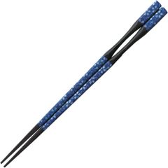 福井クラフト 杵型多久島箸 22.5cm 藍花唐草