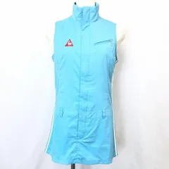 古着 le coq sportif GOLF COLLECTION ルコックスポルティフゴルフコレクション S レディース ノースリーブワンピース メッシュ裏地 フロントジップ ポリ100% ブルーなど