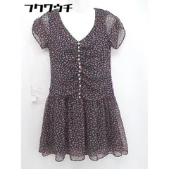 ◇ FREE S SHOP フリーズショップ FREE'S PHRASE 花柄 半袖 ミニ ワンピース サイズM ネイビー系 レディース  【中古】 【1106090003330】