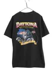 【お得なクーポン配布中!】 90s 00s ハーレー ダビットソン 両面 プリント Tシャツ メンズ L 程 オールド 当時物 オフィシャル バイク イラスト グラフィック ブラック