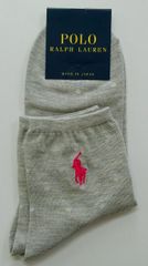 POLO RALPH LAUREN ポロ ラルフ ローレン ソックス くつ下 23～24cm グレー 未使用 0521 bhndu a202h0507