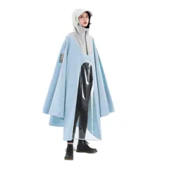 ☆ ライトブルー ☆ 4XL ☆ レインコート おしゃれ 男女兼用 レインコート レインポンチョ 自転車 自転車用レインコート 自転車カッパ 雨具 カッパ レインウェア 雨合羽 雨がっぱ リュック対応 フード付き ツバ レディース メンズ 男女兼用