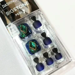 日本未発売699 DASHING DIVA 「ブルーオニキス」Blue Onyx ダッシングディバ マジックプレス フット ペディキュア ネイルチップ 付け爪 紺 ブルー グリーン