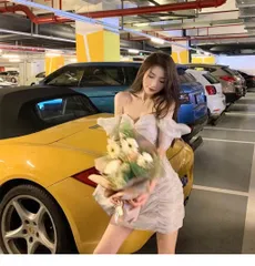 キラキラシャイニー?ミニドレス　パーティーワンピース　オフショルダー可能