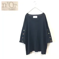 1D1099-F-N◆ nor LABEL ノワールレーベル ニット セーター トップス ◆ sizeF アクリル コットン ブラック 古着 レディース 秋冬