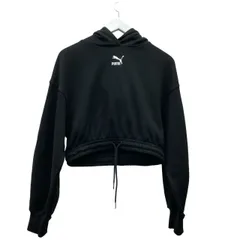 PUMA プーマ クラシック クロップド レディース ショート パーカー ブラック