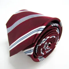 ジャーナルワークス ブランド ネクタイ ストライプ柄 ドット PO  メンズ ワインレッド JOURNAL WORKS 【中古】