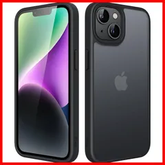 【新着商品】JEDirect マットケース iPhone 14 6.1インチ用 耐衝撃性ミリタリーグレードの落下防止 つや消しの半透明の背面電話カバー 指紋防止 (ブラック)