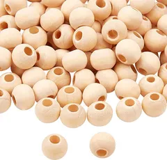 PH PandaHall 10mm 木製ビーズ 500個 ウッドビーズ 手芸ビーズ( 10mm500個)