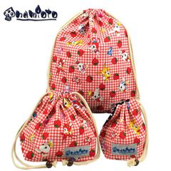 新品 namioto ストロベリーランド 巾着3点セット 着替え入れ 弁当袋 コップ入れ