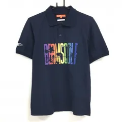 ビームスゴルフ 半袖ポロシャツ ネイビー 胸プリント メンズ L ゴルフウェア BEAMS GOLF