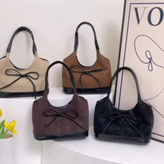 レディース ミニバッグ 蝶結び付き レトロ調 ベルベット素材 ショルダー・ハンドバッグ 通勤 おしゃれ かわいい