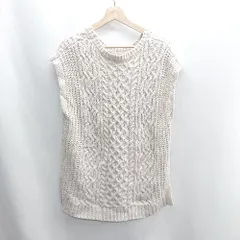 ◇ ⊇ Alma Design スリット加工 ニット サイズM ベージュ系 レディース E  【1410100035137】