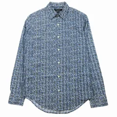 BANANA REPUBLIC バナナリパブリック 小花柄 ストライプ シャツ 長袖 スリムフィット トップス サイズXS ブルー系 メンズ 【中古】