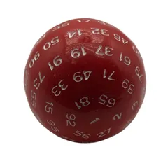100面ダイス 多面体サイコロ 直径48mm アクリル製 ブラック TRPG ボードゲーム テーブルゲーム ルーレット 占い 軽量 耐久性 (レッド) [レッド]