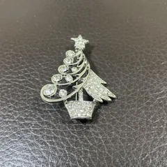 S0888 キラキラ クリスマスツリー モチーフ ブローチ
