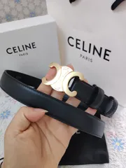 超人気✨Celine/セリーヌ　ベルト　トリオンフ　レザーベルト　黒　金色金具 男女兼用✜ 極美品　新品未使用のサムネイル