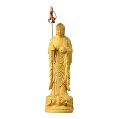 決算大特価中仏像☆ヒバ材 帝釈天像2.2寸 総高さ：約22.5cm