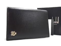 ■新品■未使用■ dunhill ダンヒル ウィンザー レザー 二つ折り カードケース カード入れ 名刺入れ メンズ  ブラック系 BD6563