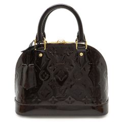 LOUIS VUITTON ルイ ヴィトン モノグラムヴェルニ アルマBB ハンドバッグ ミニバッグ アマラント ゴールド金具 ショルダー欠品 M91678