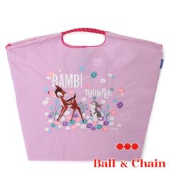 【正規品】 ボールアンドチェーン (Bambi and Thumper バンビ＆とんすけ / ライラック) Lサイズ  トートバッグ エコバッグ 刺繍 紫 パープル