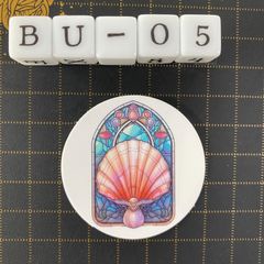 방수 스티커 조개 해양 생물 스테인드 글라스 풍 BU-5