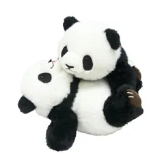 【割引クーポン】【新品】シンフーパンダ じゃれパンダ 180321 吉徳 16cm 15cm パンダ ぱんだ 幸福なパンダ 大熊猫 ぬいぐるみ 子供 幼児 インテリア 2頭 じゃれ合い