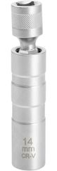 【迅速発送】スパークプラグレンチ 14mm / 16mm 差込角3/8 12角薄壁 360度回転 ユニバーサルジョイント スパークプラグソケット (14mm)