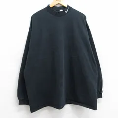 XL/古着 ナイキ NIKE 長袖 ビンテージ Tシャツ メンズ 90s ワンポイントロゴ 大きいサイズ モックネック ハイネック 黒 ブラック 25aug29 