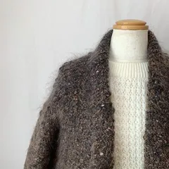 ＵS古着 モコモコ モヘア カーディガン ガウン アウター コーディガン 茶