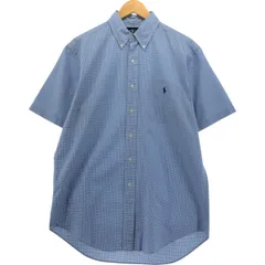 古着 ラルフローレン Ralph Lauren CLASSIC FIT ギンガムチェック 半袖 ボタンダウン チェックシャツ メンズM相当/eaa554927